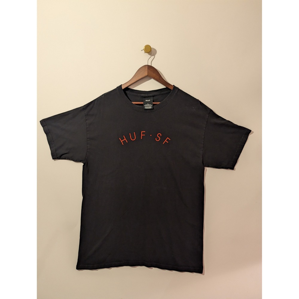HUF T-Shirt Mens Large Black Excellent HUF SF Graphic Streetwear Tee